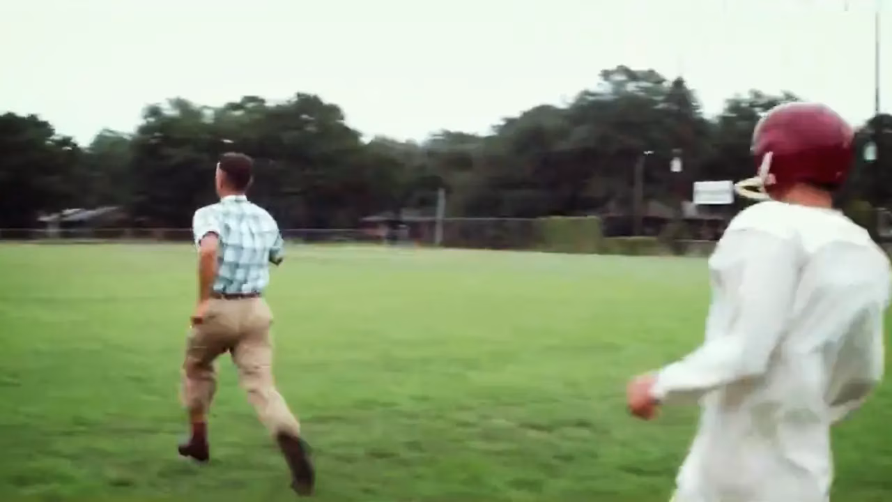 Forrest Gump Running on Football Field