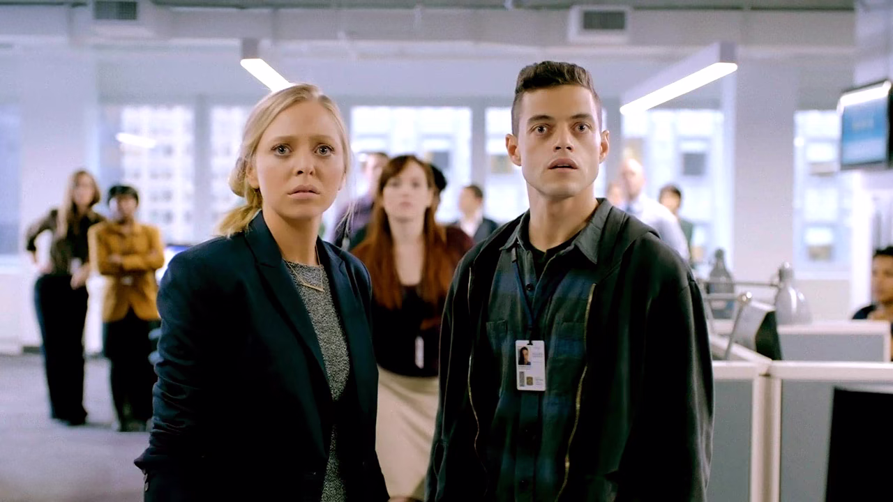 Angela Moss and Elliot Alderson
